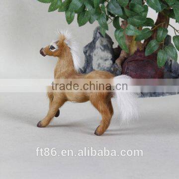 Flocked Forest Animals Lifelike Toy Horses