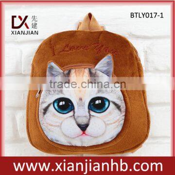 Xianjian New Style Cat Printing Plush Backpack for Kids (BTLY017-1)