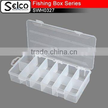 SWH0327B 12 BLOCKS Transparent plastic fishing tackle accessories lure box