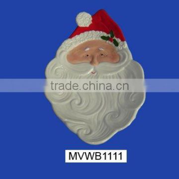 Wholesale Decorative Christmas Ceramic Santa Plate