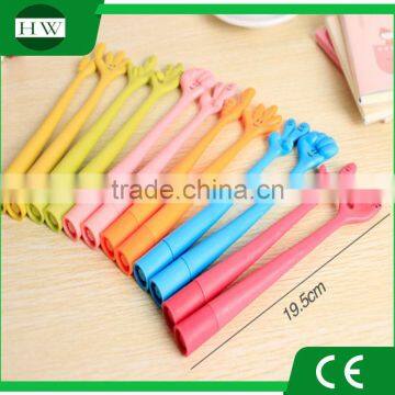 Plastic Flexible Gesture Bendable Finger Pending Hand Shape Novelty Ball Point Pen photo-4