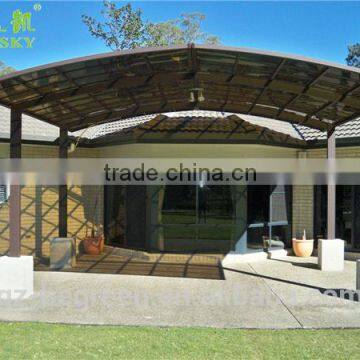 White Brown Weather-Shield Canopy Portable Metal 2-Car Carport Kit photo-2