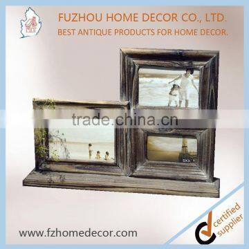 2017 hot selling good quality decorative antique wooden photo frame with multi opening