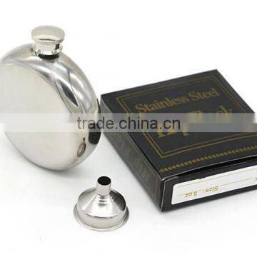5 OZ Mirror Stainless Steel Flagon / Stainless Steel Hip Flask / Stainless Steel Wine Bottles (with Small Funnel) photo-5
