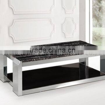 Wholesale Black Marble Top Coffee Table Set Tea Table photo-2