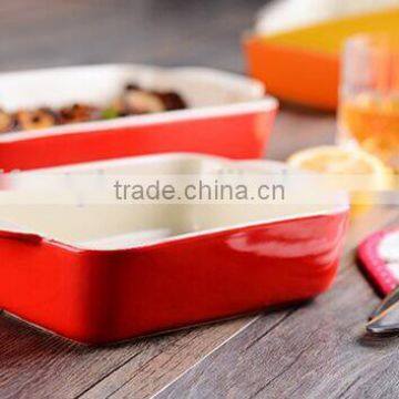 2017 Colorful Glazed Stoneware Baking Pan Dishes Custom Ceramic Bakeware Sets photo-5
