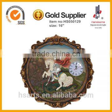 16'' St. michael statue and dragon resin wall clock