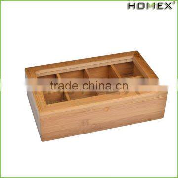 Tea Box Tea Storage Bamboo Natural, Nice Tea Chest Tea Packaging Good for Tea Bag Holder/Homex_Factory photo-2