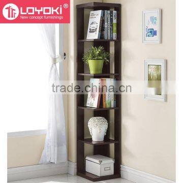 2016 New Design Wood Corner Shelf 5-Tier Bookcase Mdf Wooden Corner Rack Wholesale Corner Shelf photo-2