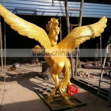 Flying Golden Winged Horse Sculpture in Bronze photo-2