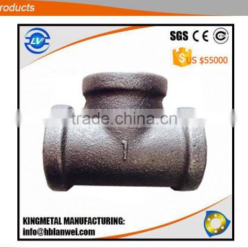 Black 130 tee Malleable Iron Pipe Fitting