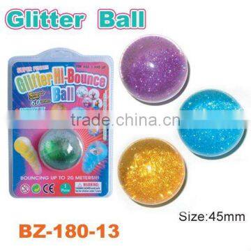 Novelty 45mm TPU Water Glitter Bouncing Ball