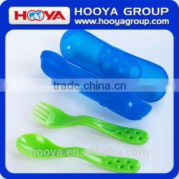 New Design BPA free fork and spoon travel set for Baby travel cutlery set with case