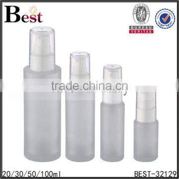 China Hot Products Frosted 30ml Glass Bottle White pp Pump for Cosmetic Lotion Wholeseale photo-6