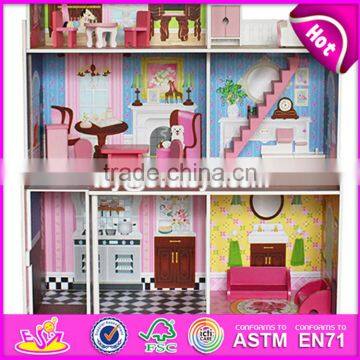 2017 Best Preschool Pretend Play Large Wooden Kids Doll House Set W06A248 photo-6