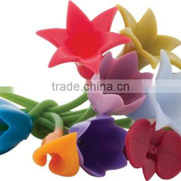 Duo Tone Floral Wine Charms photo-5