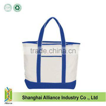 Large Capacity 16OZ Canvas Tote Bag With Two Red Handle,Cheap Canvas Shopping Bag With Handle photo-6