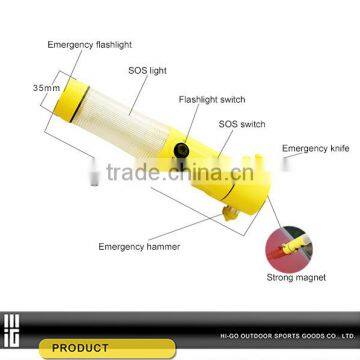 Multifunctional led emergency safety hammer car kit