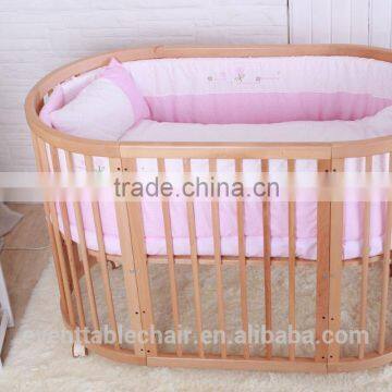 Solid Beech Wood Round Cot Wholesale Baby Cribs Full Size Bed photo-4