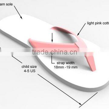 Promotional Light Pink Cotton Upper EVA Material Flip flop
