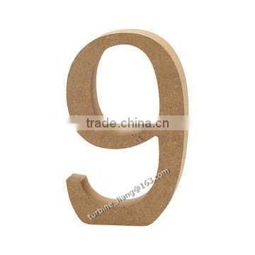 Wooden number 9 Plain, unpainted, unfinished