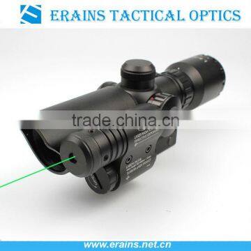 Tactical compact 1.5-5X32 riflescope red/green illuminated Mil-Dot Reticle with side attached green laser scope combo