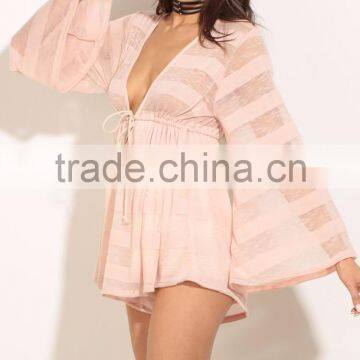 Long Sleeve V Neck Jumpsuit Playsuit for Women Summer Sexy Romopers photo-3