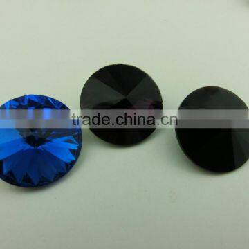 Garment Rhinestones Bead In Settings Crystal Button For Dress Sapphire Sew On Glass Stone photo-5