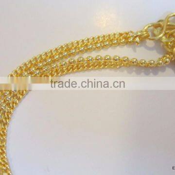 Gold TONE CHAIN PAISLEY DESIGN ANKLETS PAYAL Pair Foot Chain photo-2