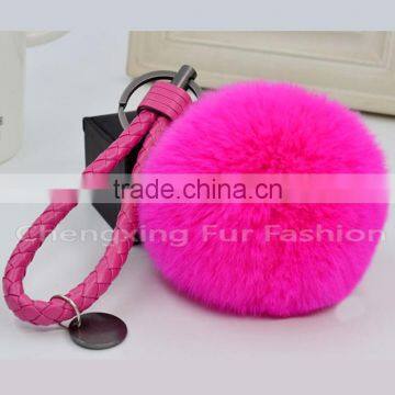 CX-R-24 Genuine Rabbit Fur Ball Mobile Phone Gift Fur Pom Pom Keychain photo-4