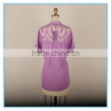 Ladies Lace Elegant Formal Shirt for Short Sleeves photo-3