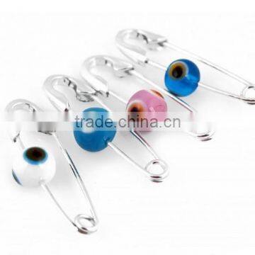 2015 Promotional metal charm evil eye beads brooch for teenages