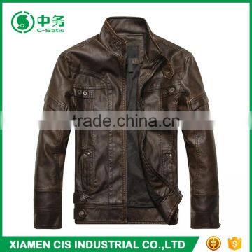 Top Quality Winter Windproof Man Black Faux Leather Motorcycle Jacket photo-3