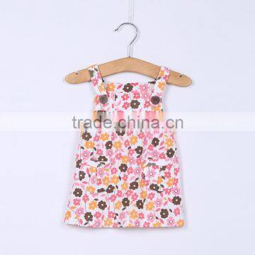MGOO High Quality Cotton Dress Tulle Girl Floral Print Little Dress Infant Kids Sleeveless Dress CS002 photo-2
