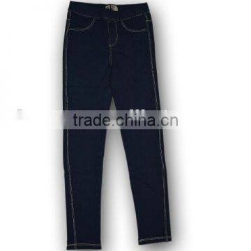 KIDS GIRLS' STAINED JEANS DARK BLUE JEANS LONG TROUSERS