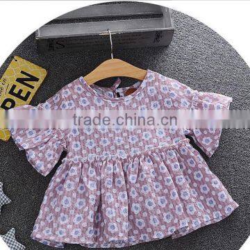 S80042B Wholesale 2017 China Supplier New High-end Girls Bowknot 100% Cotton T-shirt photo-4