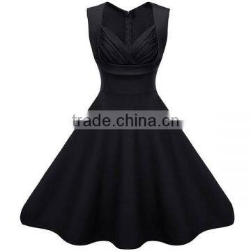 Walson Women Retro Popular Party Dresses Lady Tube Short V-neck Mini Casual Clothing Pinup Hip Hop Vintage Dress photo-3