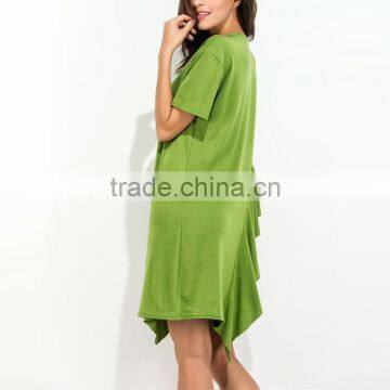 2017 New Fashion One-piece Loose Asymmetrical Dress photo-3