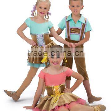 2017 new-country girl light brown velvet tutu ballet dress