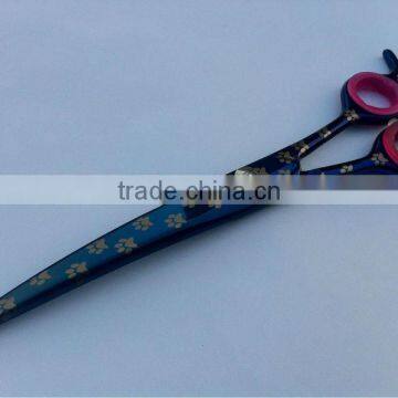 8.5" Dog Pet Grooming Scissors Curved Blade Stainless Steel Shears Titanium Coat