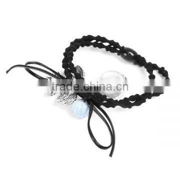 Hot Sale Leaf Light Blue Flower Acrylic Hair Ties photo-2