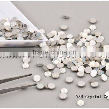 White Opal Nail Art Glass Rhinestone Silver Flat Back Rhinestones photo-5