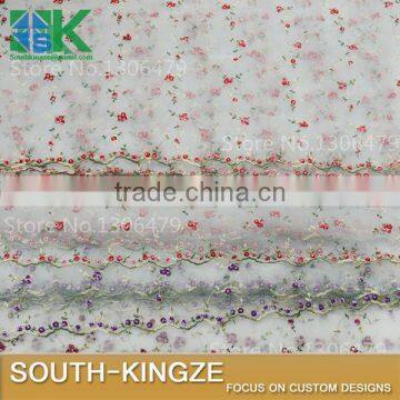 2016 Fashion Lace Fabric Exquisite Organza Jacquard Embroidery Small Multicolor Roses Fabrics DIY Clothing Accessories 2016 Fas photo-2
