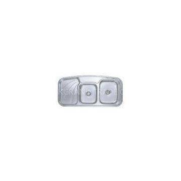 0.8mm Thickness Stainless Steel Double Kitchen Sink With Side Board