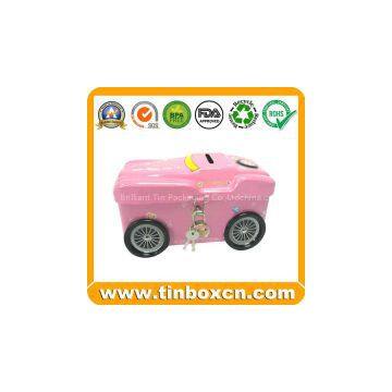 Saving Tin Box, Metal Tin Money Box,Tin Coin Bank,Tin With Lock photo-2