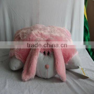 Rabbit shaped animal foldable soft plush bunny pillows for adults