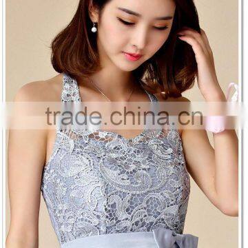 Fashion Women Halter Neck Formal Sexy Lace Bridesmaid Dress Ladies Off Shoulder Ball Gown Wedding Party Dresses photo-4