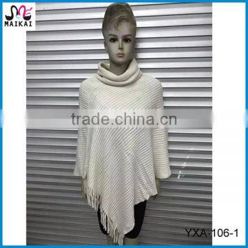 Latest new design knitting pattern winter women poncho