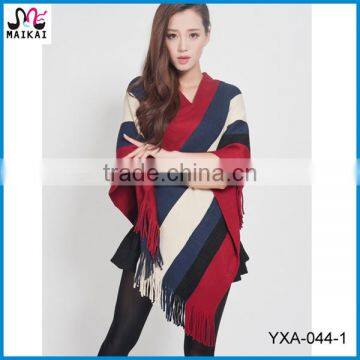 Wholesale women's winter fashion acrylic knit poncho scarf