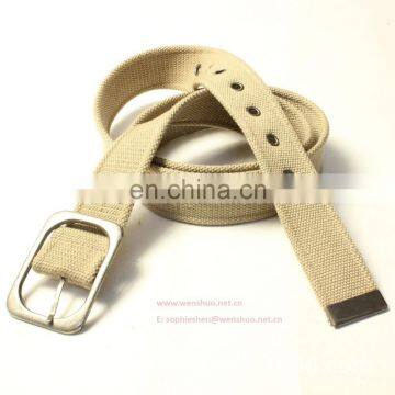 2015 Fashionable Double Circle Buckle D Ring Canvas Belt